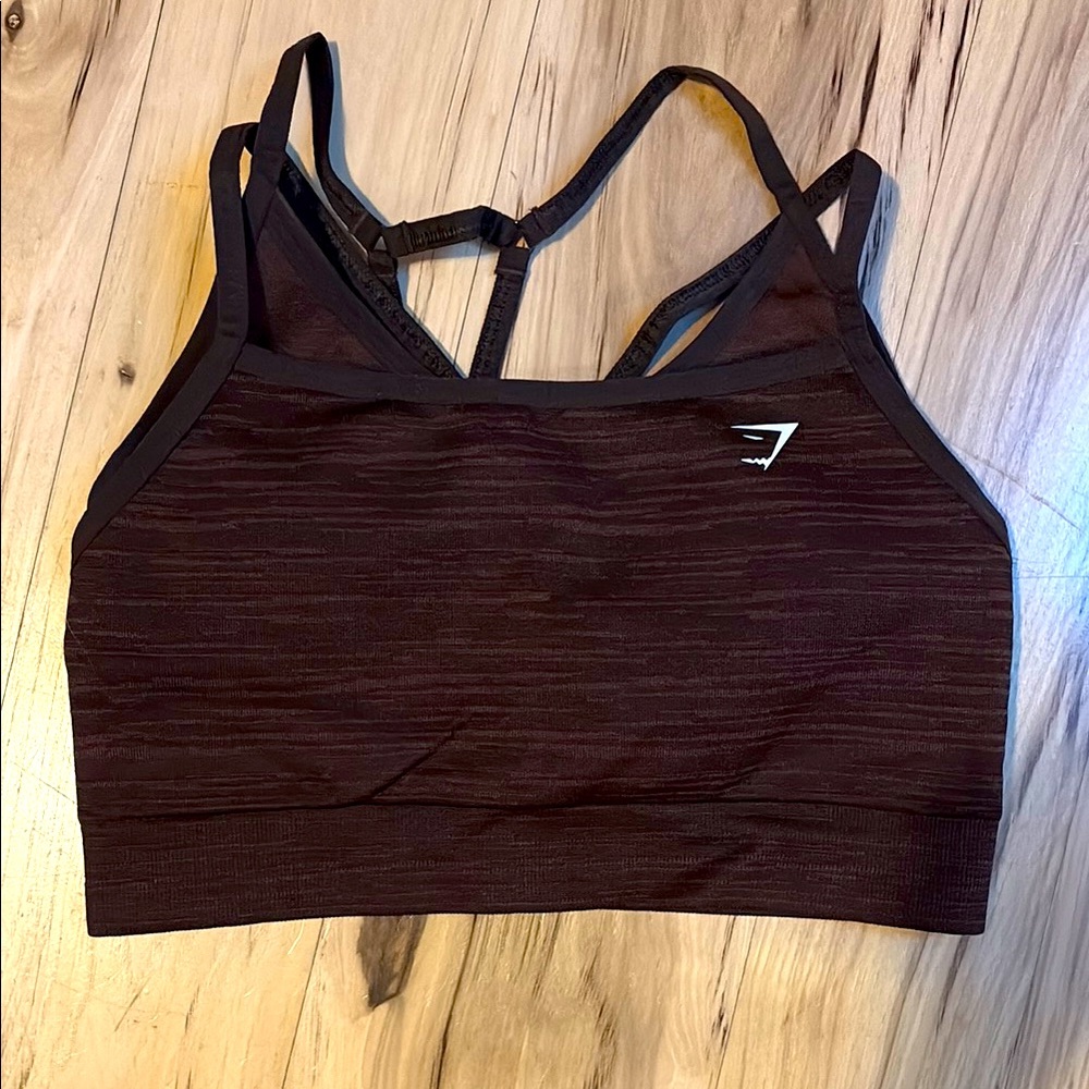 Gymshark Brown Sports Bra with Logo